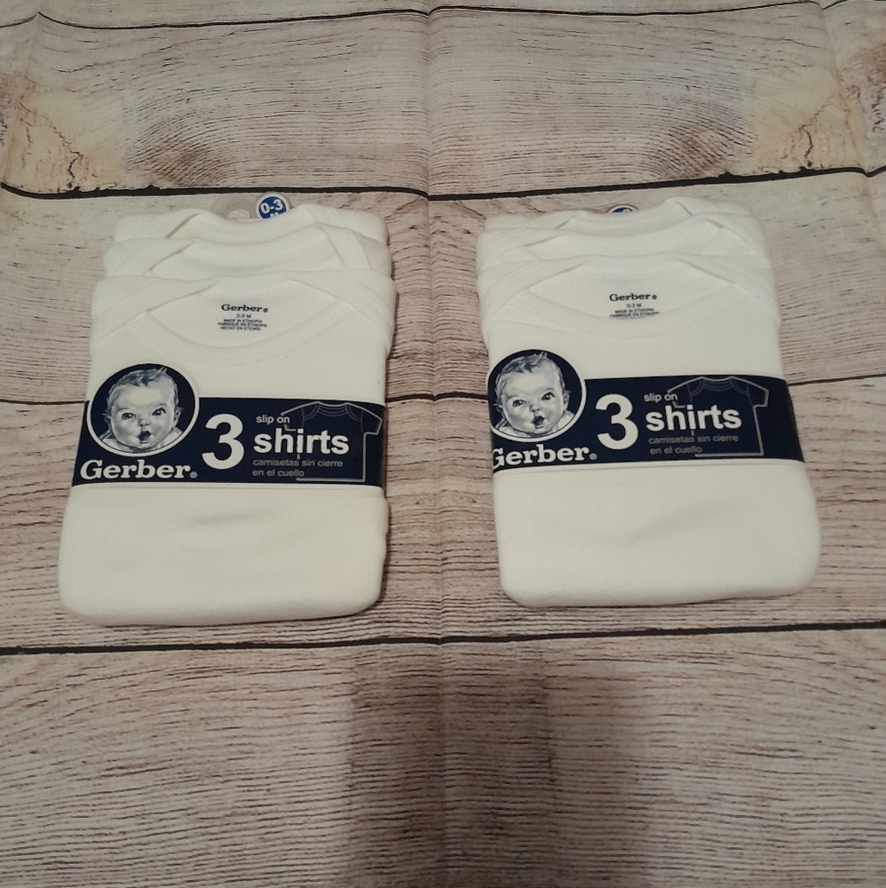 2 Packs T-shirts Baby Sz 0-3 Months